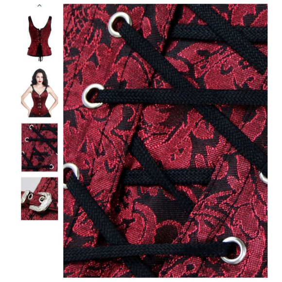 Kimring | Corset Top | Gothic Steampunk Steel Boned Bustier - Picture 4 of 5